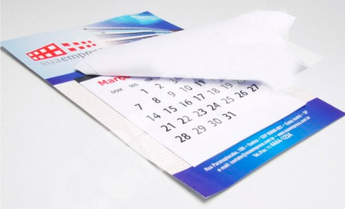 Folhinha de Parede com Bloco de Calendário